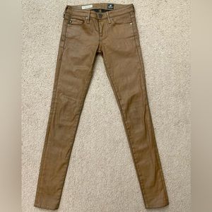AG Adriano Goldschmied Brown Extreme Skinny Absolute Legging Jeans 24 R lowrise